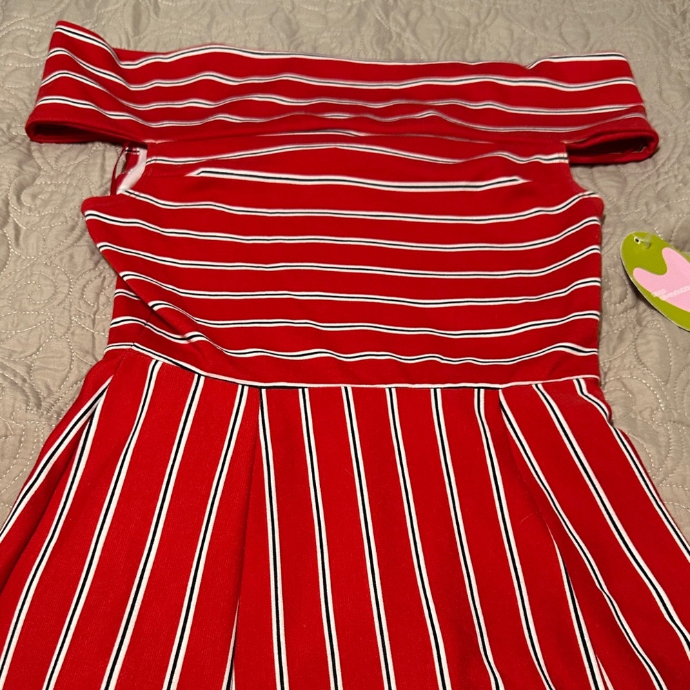 Wayf Red and White Striped Top